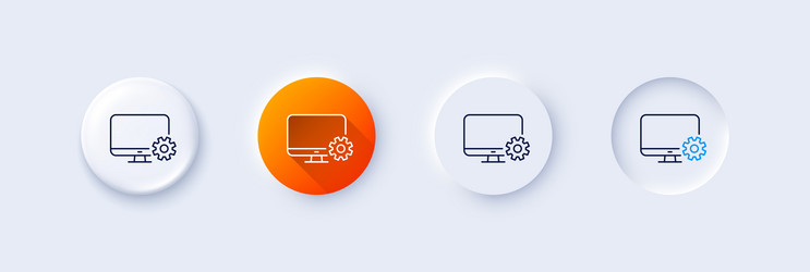 computer or monitor icon service cogwheel sign vector image