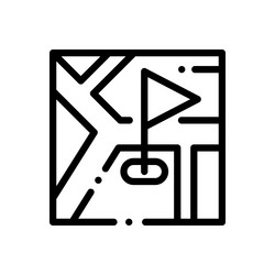 map icon thin linear style design isolated vector image