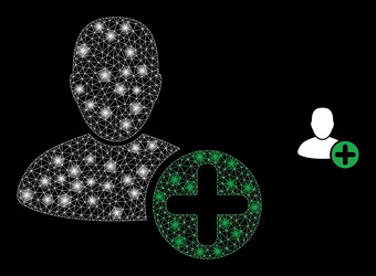 mesh net add user with bright constellation vector image