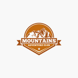 Mountain Badge Logo Template Vector Image
