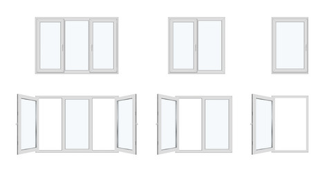 panoramic windows with plastic frames vector image