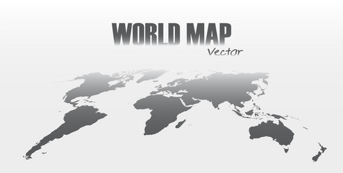 Blank grey political world map isolated on white Vector Image