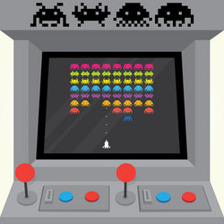 Retro Arcade Invaders Machine vector image