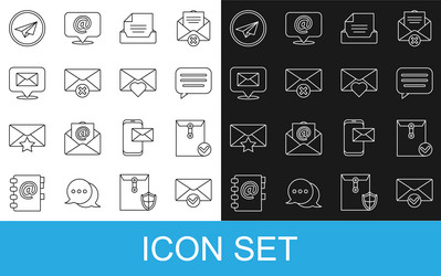 set line envelope and check mark speech bubble vector image