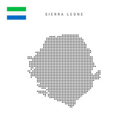 Square dots pattern map of sierra leone salone Vector Image