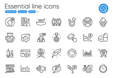 time cloud communication and heart target line vector image