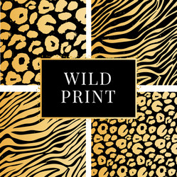 a collection four different animal wild print vector