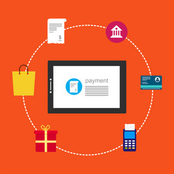 concept online and mobile payments for web page vector