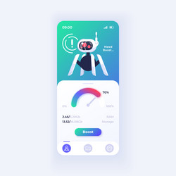 memory boost application smartphone interface vector image