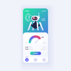 memory boost application smartphone interface vector