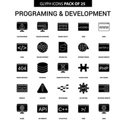 programming and development glyph icon set vector image