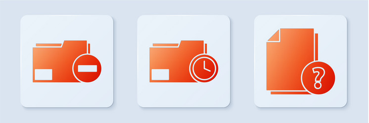 set document folder with clock vector image