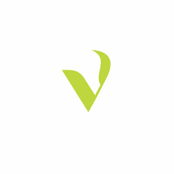 V leaf nature icon letter logo design Royalty Free Vector