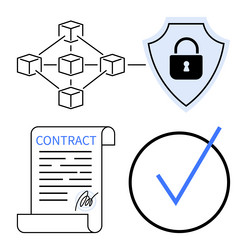 blockchain network with smart contract security vector image