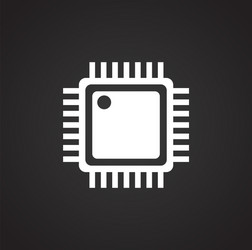 computer chip related icon on background vector image