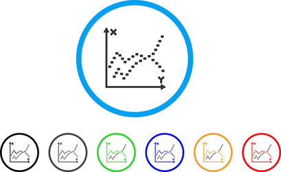 dotted functions plot rounded icon vector image