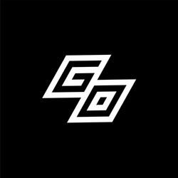 go logo monogram with up to down style negative vector image