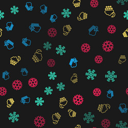 set line cloud with rain and lightning snowflake vector image