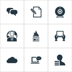 set of simple user icons vector image