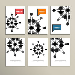 set of six covers with abstract patterns vector image