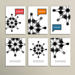 Set of six covers with abstract patterns vector