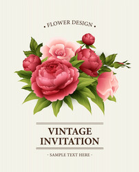 Vintage Floral Greeting Card Vector Image