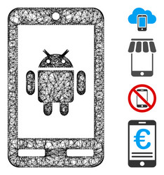 Android phone web mesh vector