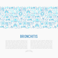 bronchitis concept with thin line icons vector image