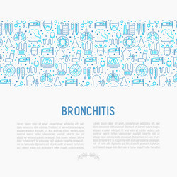 Bronchitis concept with thin line icons vector