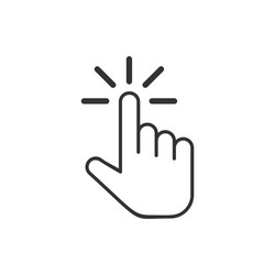 click mouse icon in flat style pointer on white vector image