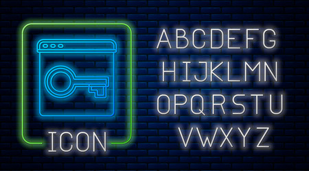 glowing neon secure your site with https ssl icon vector image