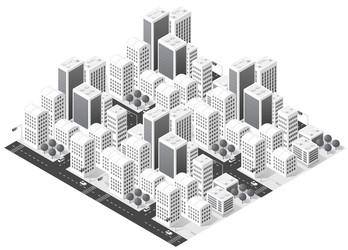 megapolis 3d isometric three-dimensional view vector image