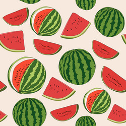 seamless repeating pattern watermelons vector image