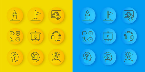 set line head with question mark planning vector image