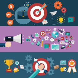 set of flat design concepts for website layout vector image