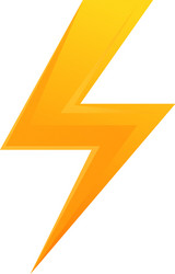 thunderbolt button interface icon cartoon style vector