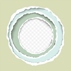 torn paper sheets rough circular borders realistic vector image