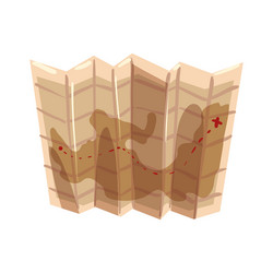folded map navigation vector image