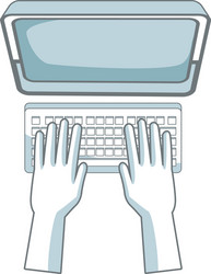 hand programming work computer keyboard vector image