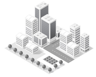 Megapolis 3d isometric three-dimensional view vector