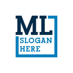 minimal initials logo letters m and l ml initial vector image