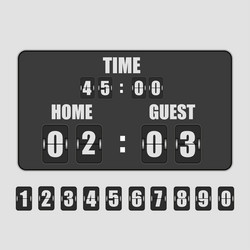 scoreboard with flip numbers displaying time vector image