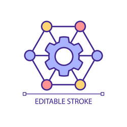 virtual network setting rgb color icon vector image