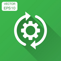 workflow process icon in flat style gear cog vector image