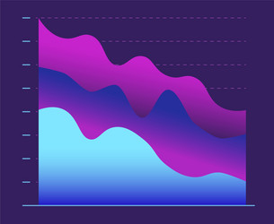 abstract graph color line moving down concept vector image