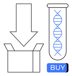 dna testing kit purchase concept with arrow open vector image