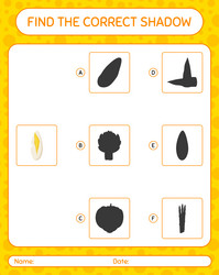 find the correct shadows game with witloof vector image