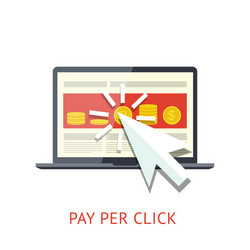 pay per click with notebook vector image