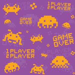 Retro Pixel Space Invaders Pattern vector image