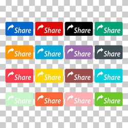 set of share click button icon modern web sign vector image